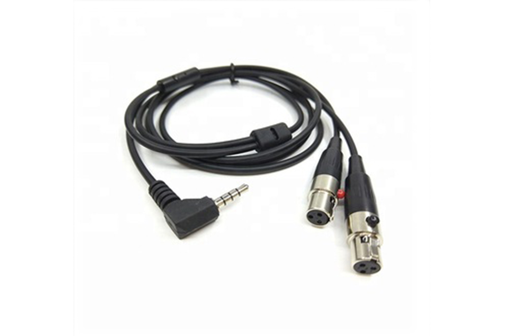 3.5mm stereo audio plug to 3pin mini XLR Cable with Mic and button